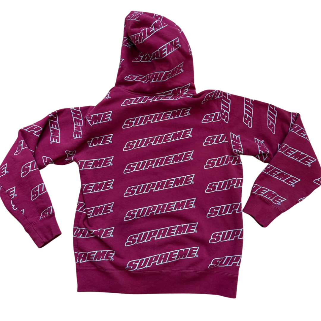 Supreme Repeat Zip Up Hooded Sweatshirt Cardinal (PRE-OWNED)