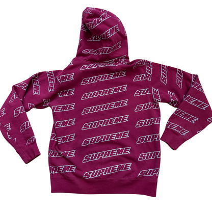 Supreme Repeat Zip Up Hooded Sweatshirt Cardinal (PRE-OWNED)
