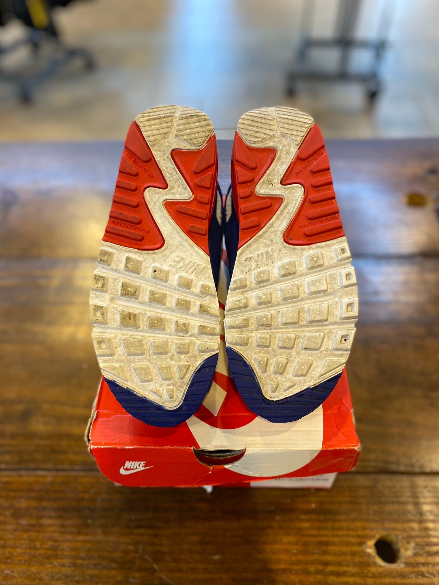Nike Air Max 90 Deep Royal University Red (GS) PRE-OWNED