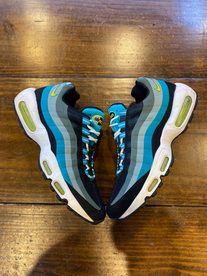 Nike Air Max 95 No Sew Running Sneakers Black/Venom Green-Turbo Green PRE-OWNED