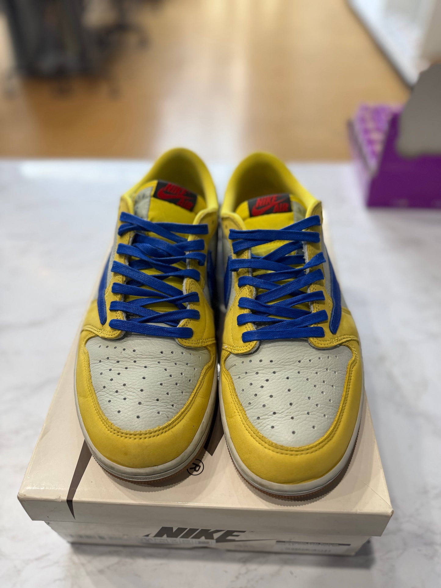Jordan 1 Retro Low OG SP Travis Scott Canary (Women's) PRE-OWNED