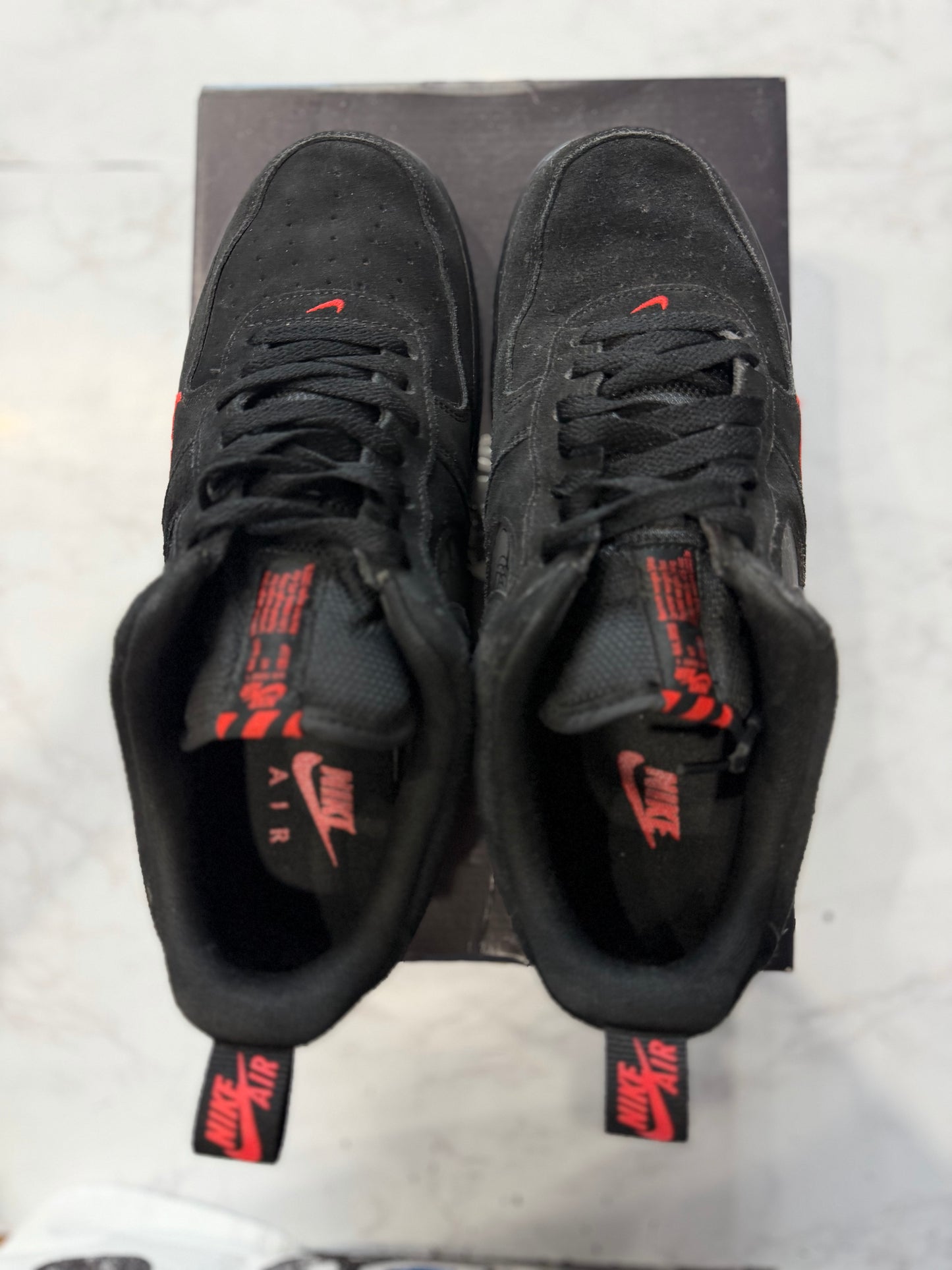 Nike Air Force 1 Low Multi-Swoosh Black Crimson PRE-OWNED