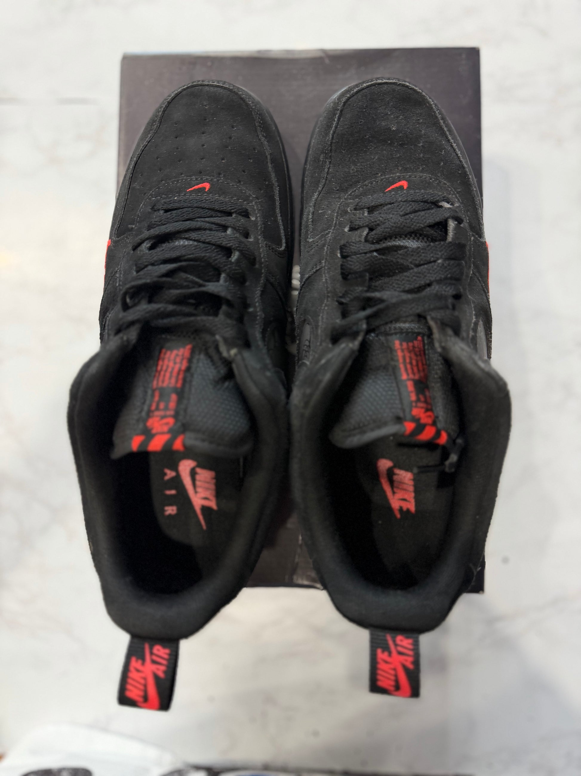 Nike Air Force 1 Low Multi-Swoosh Black Crimson PRE-OWNED