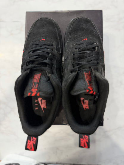 Nike Air Force 1 Low Multi-Swoosh Black Crimson PRE-OWNED