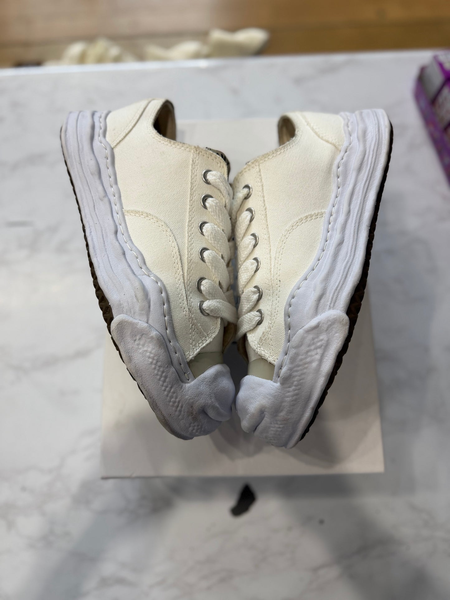 Maison Mihara Yasuhiro Hank OG Sole Canvas Low White PRE-OWNED