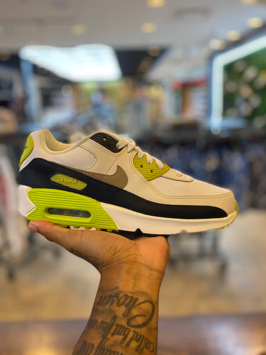 Nike Air Max 90 White Cyber Dark Smoke Grey Khaki (GS) PRE-OWNED