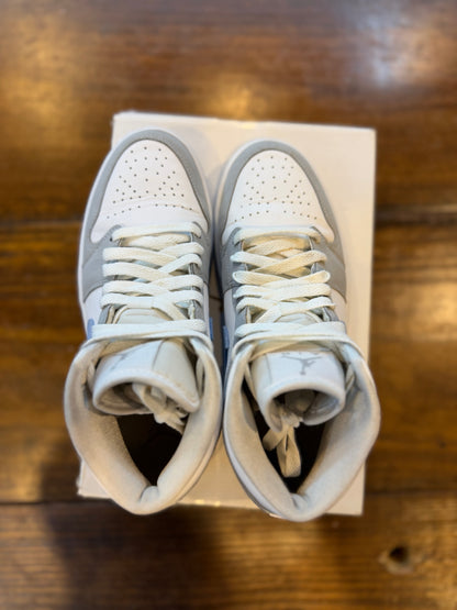 Jordan 1 Mid Wolf Grey Aluminum (Women's) PRE-OWNED