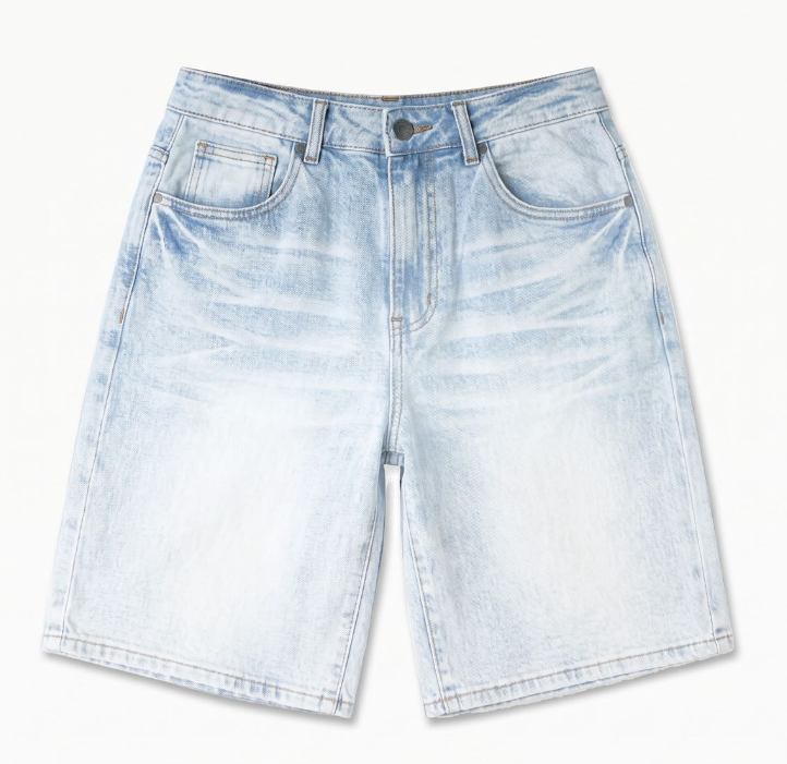 "IGLOO" DENIM SHORTS (ICE WASH)