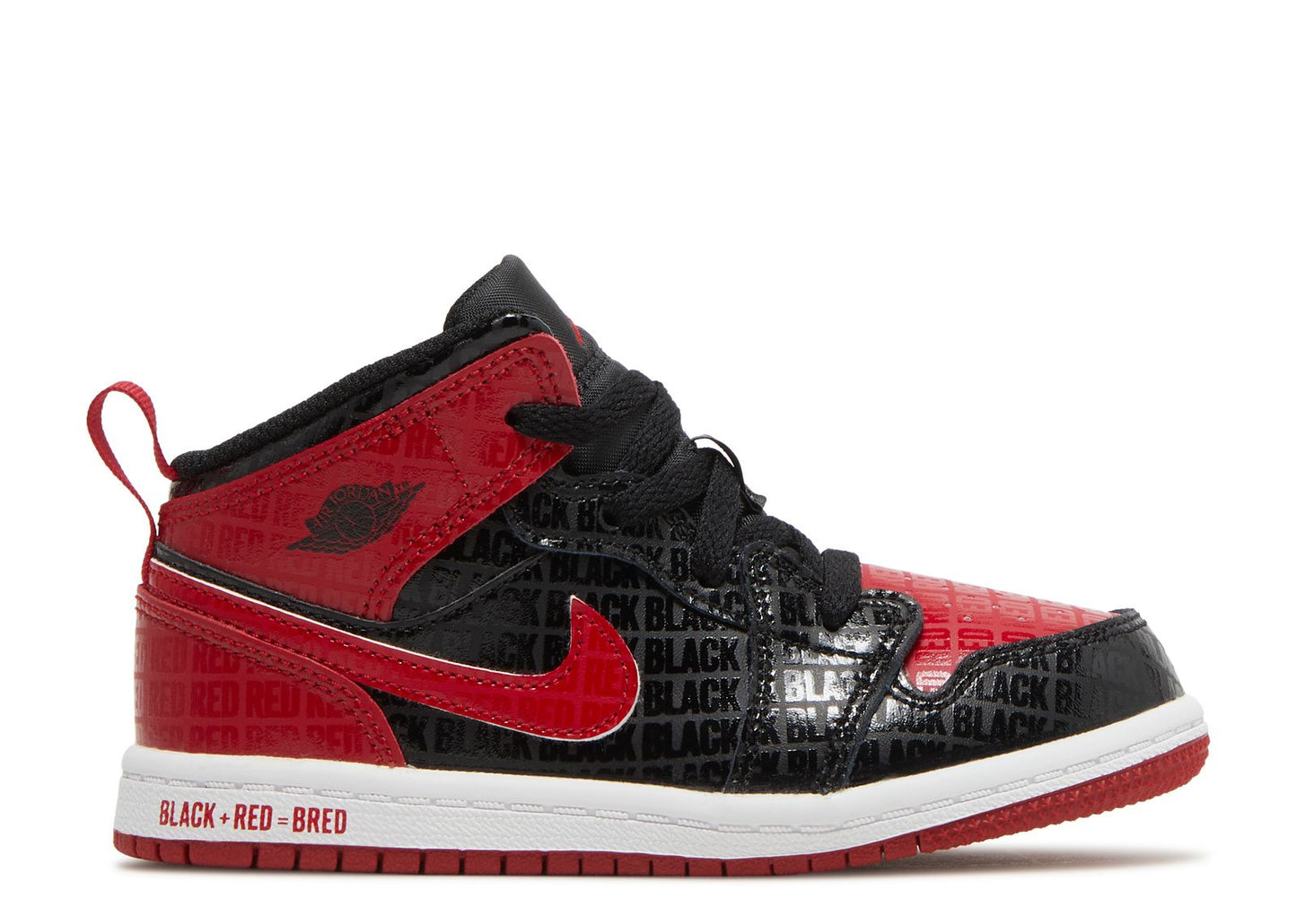 Jordan 1 Mid SS TD Black + Red = Bred