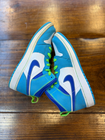 Jordan 1 Mid SE Sprite Blue (GS) PRE-OWNED