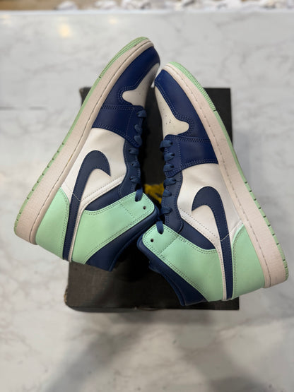 Jordan 1 Mid Mystic Navy Mint Foam PRE-OWNED