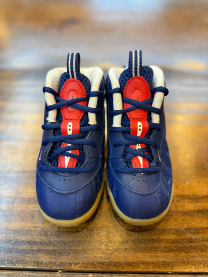 Nike Air Foamposite Pro Blue Void University Red (TD) PRE-OWNED